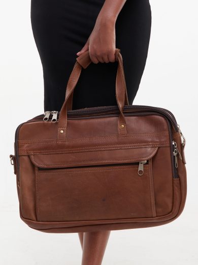 Pure Leather Saloi Laptop bag Olakira Craft